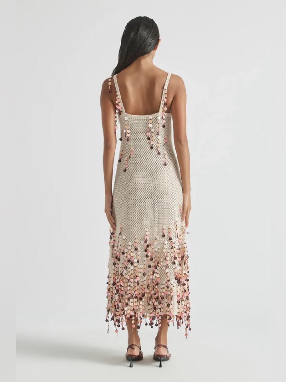 Antipodean Periscope Cotton Crocheted Hand Embellished Midi Dress AU12/US8 NWT - Picture 11 of 12